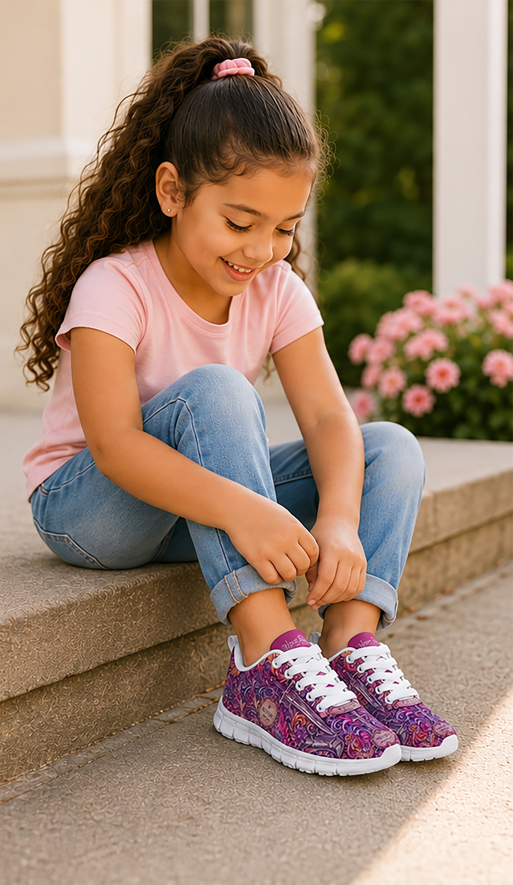Armor of God - Girls Mesh Sneakers - White
