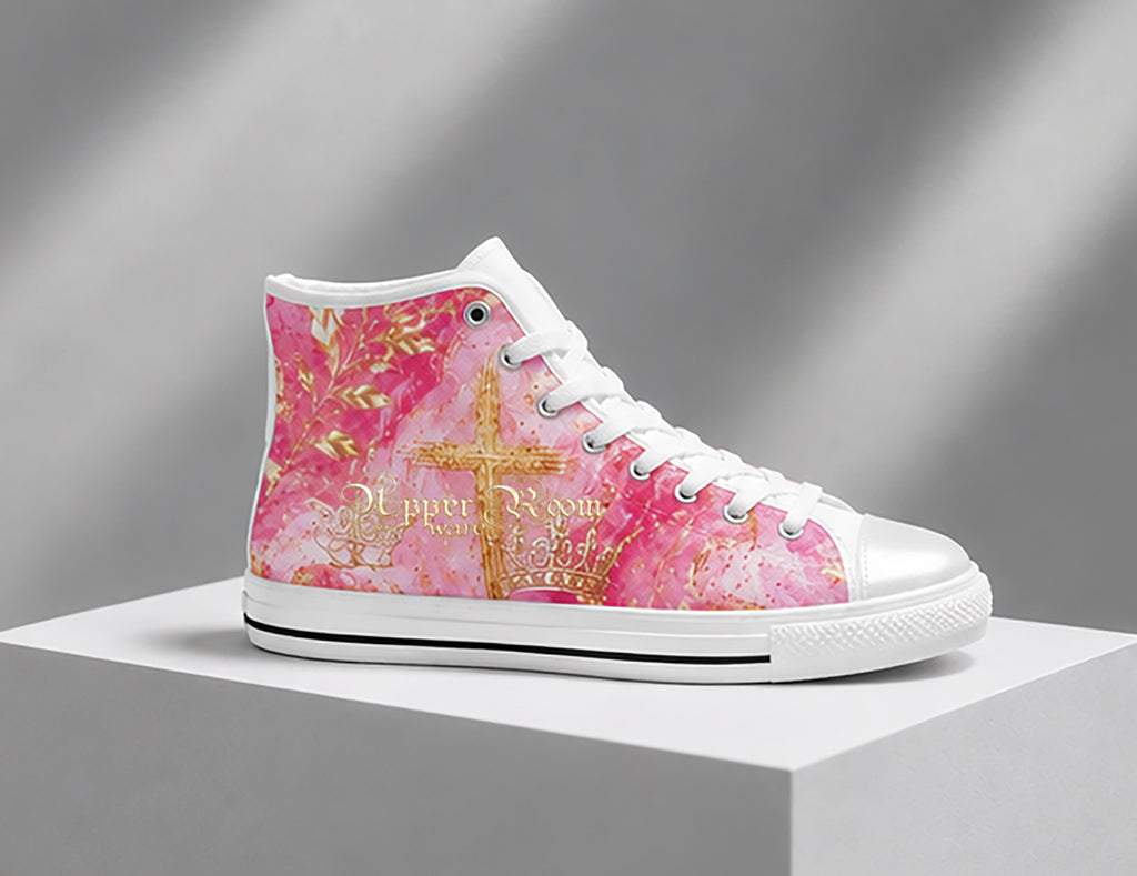 Holy Spirit - Girls' Christian Faith High Top Sneakers | White | US2–US6