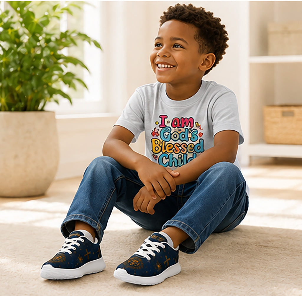 Lion of Judah Jesus - Boys' Christian Faith Gym Shoes | Kids Sneakers | US10.5C–US6