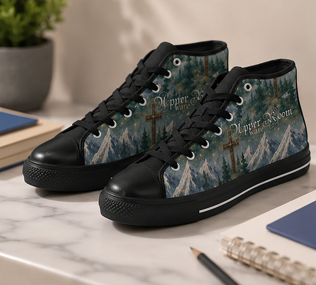 Mountain Moving Faith - Boys' Christian High Top Canvas Shoes | Kids Sneakers | US1Y–US6Y