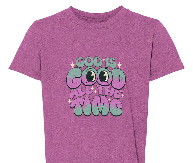God is Good - Youth Christian Faith T-Shirt | Green, Black & Pink | S–XL