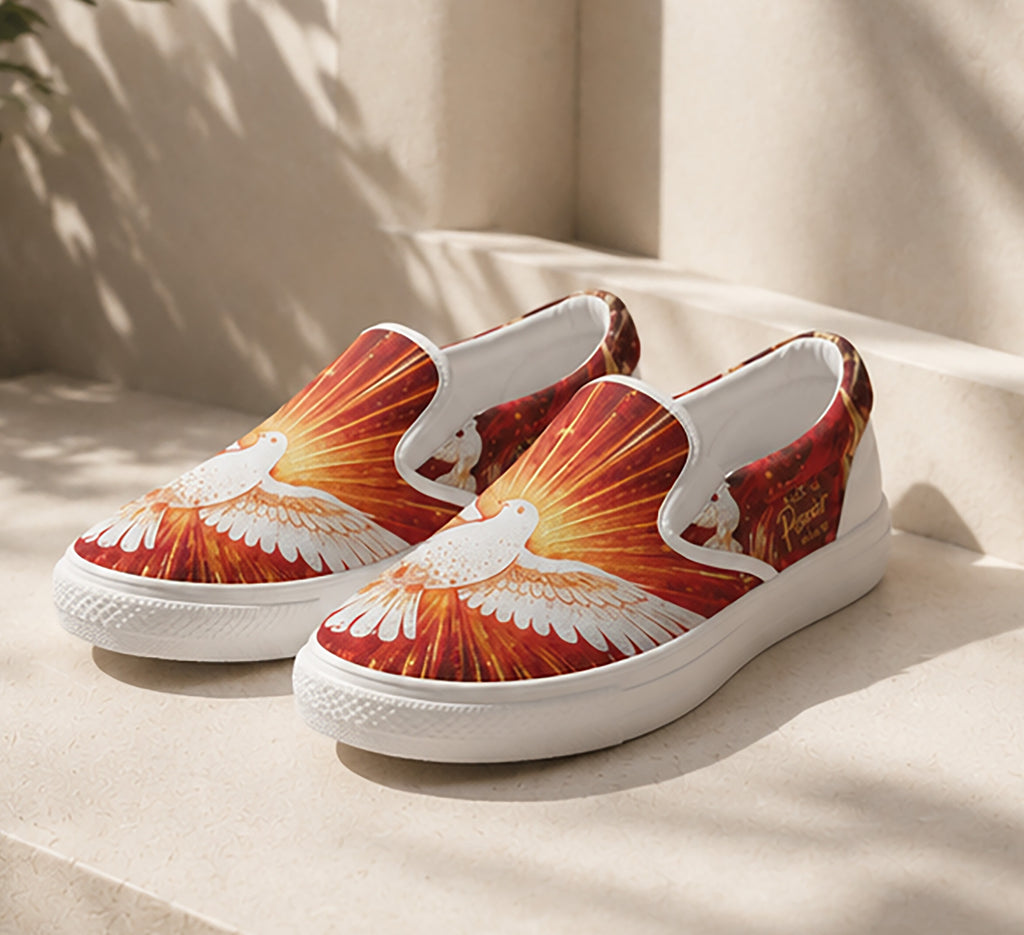 Holy Spirit Power - Women's Christian Faith Slip-On Canvas Shoes | White | US6–US10