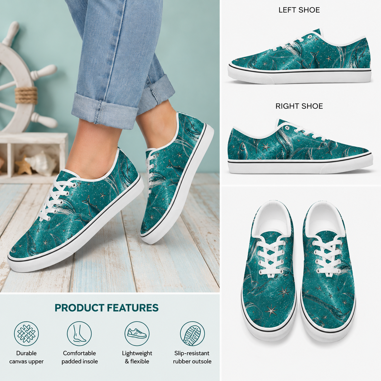 Walk on Water with Jesus - Women's Christian Faith Canvas Shoes | White | US6 –US11