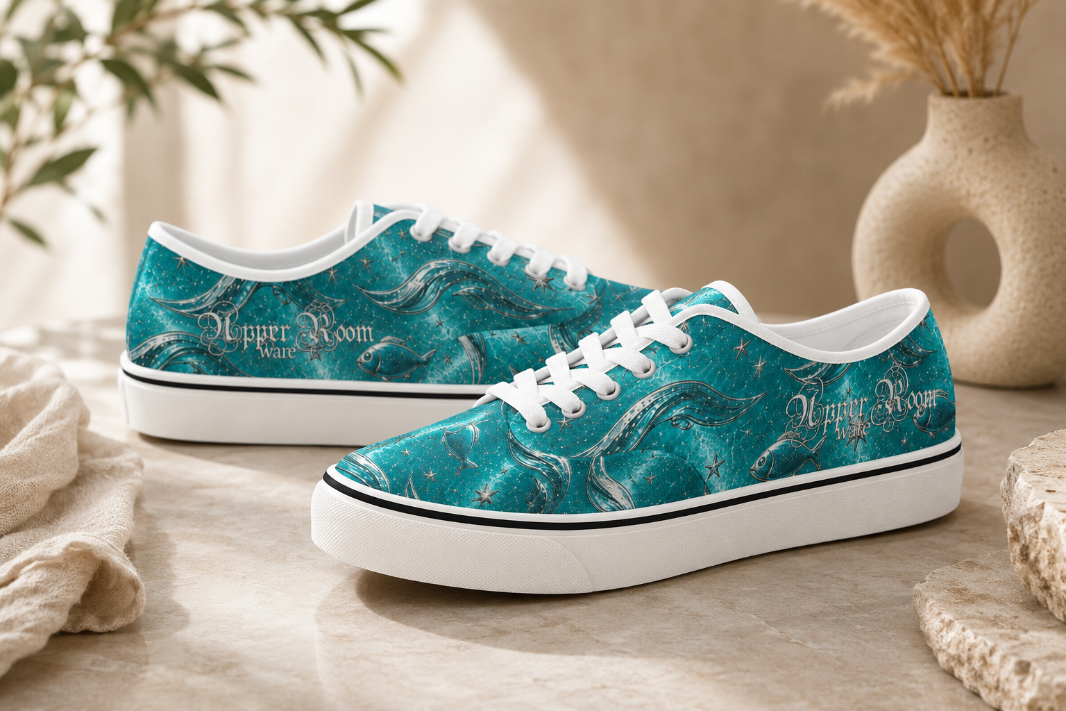 Walk on Water with Jesus - Women's Christian Faith Canvas Shoes | White | US4.5–US12