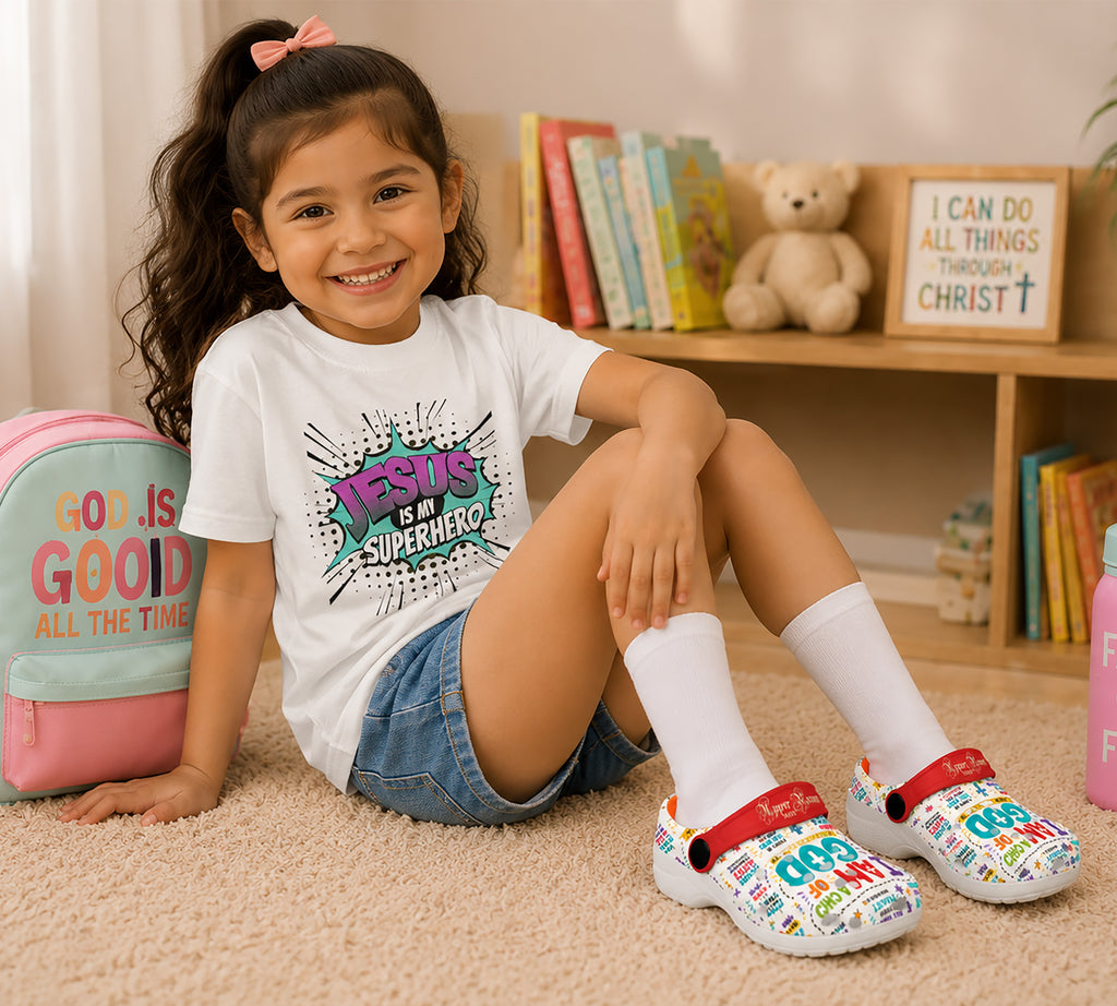 Faith-Filled Promises - Kids Christian Faith Clogs | Sizes 11–13.5
