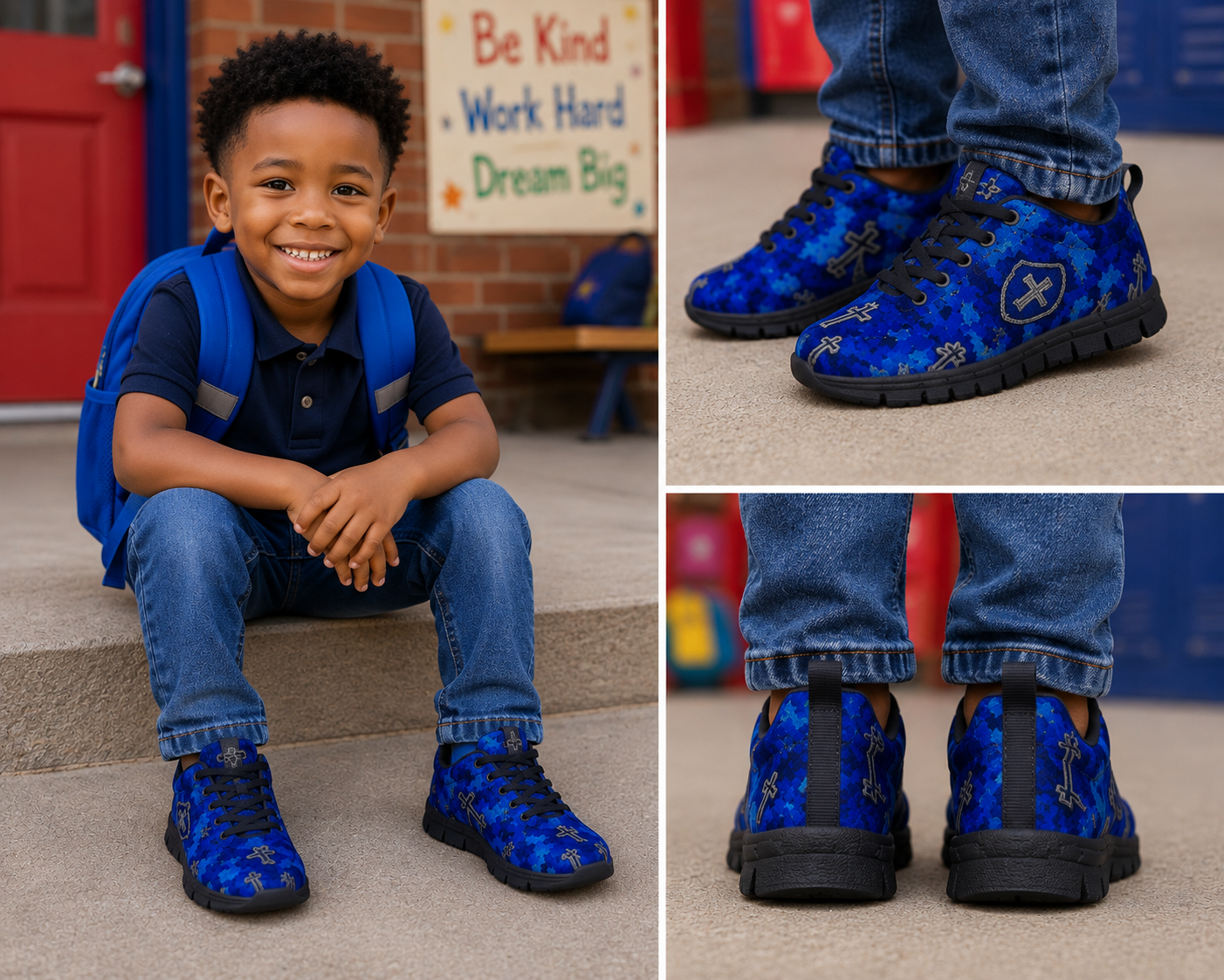 Every Step Covered by God's Promises | Kids' Lightweight Mesh Sneakers