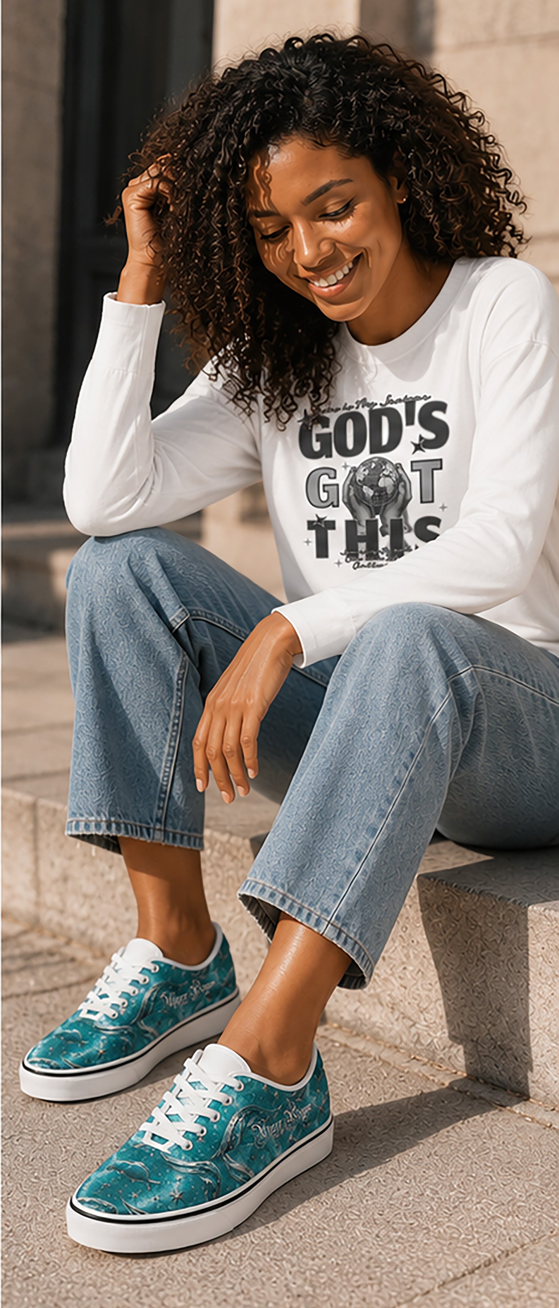 Walk on Water with Jesus - Women's Canvas Shoes