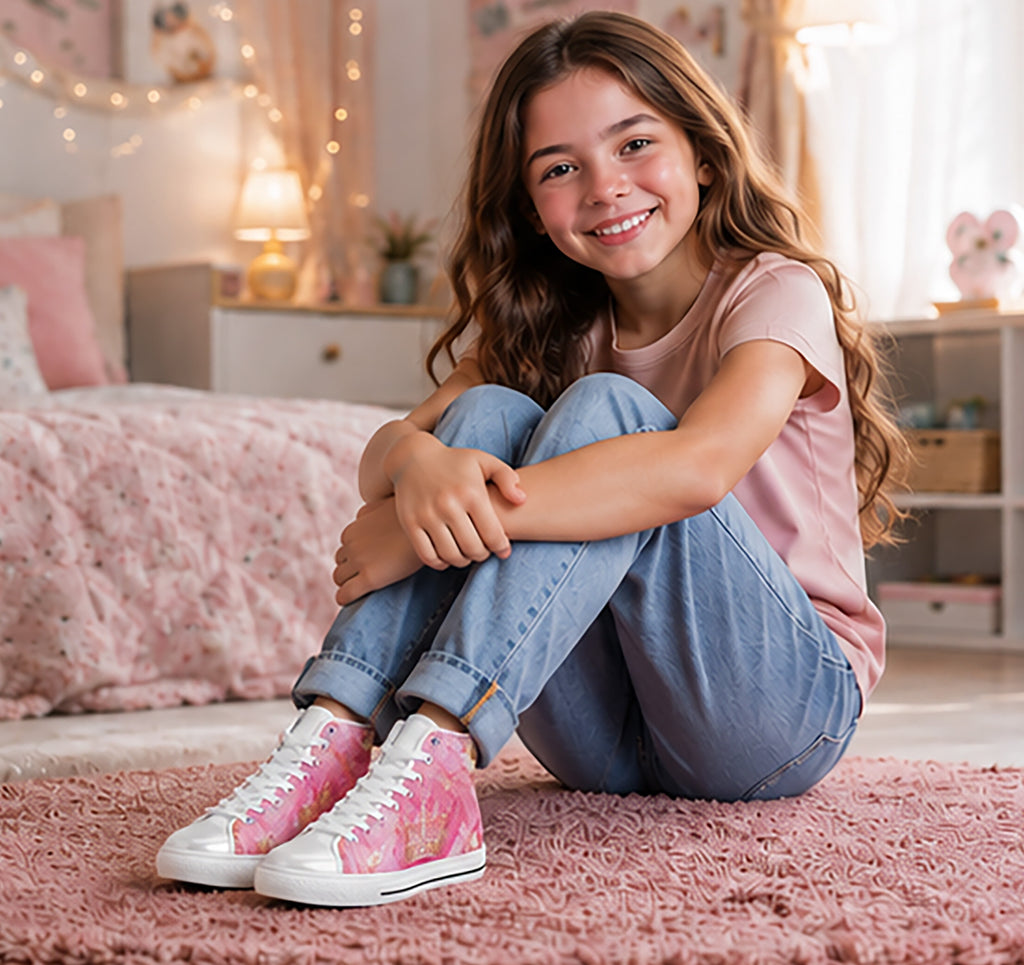 Holy Spirit - Girls' Christian Faith High Top Sneakers | White | US2–US6