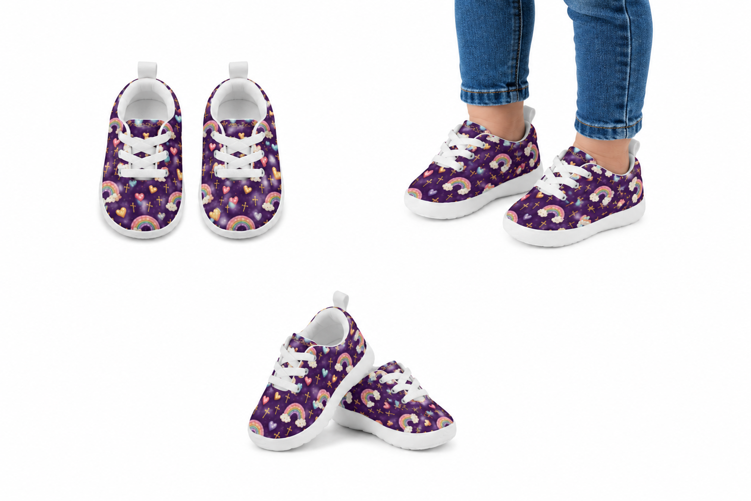God's Promises Rainbow Girls' Gym Shoes