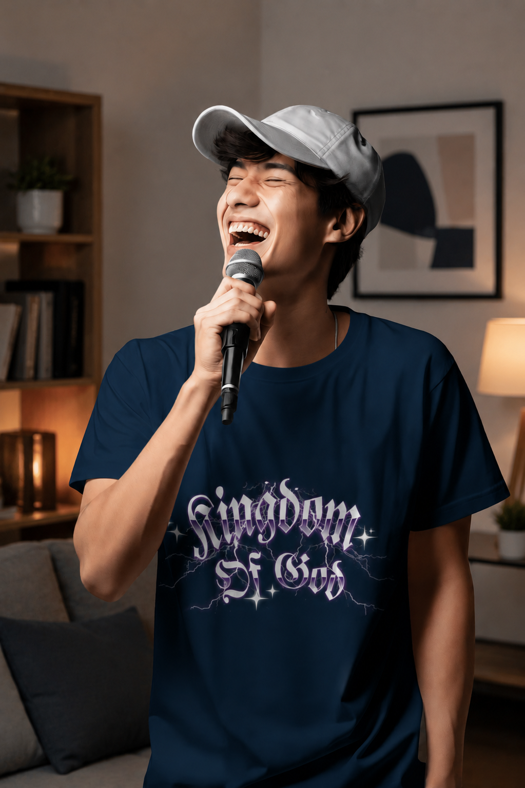 Kingdom of God - Men's Christian Faith Oversized T-Shirt | Black & Navy | S–XXXL