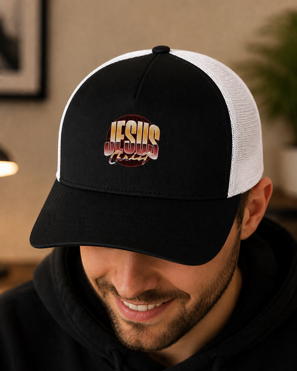 Jesus Christ - Men's Christian Faith Classic Baseball Cap | Black & White | One Size
