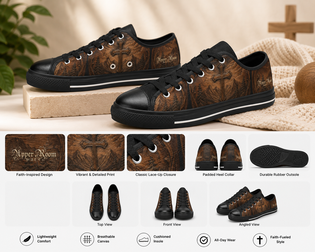 Redemption - Men's Christian Faith Canvas Shoes | Black | US8–US14