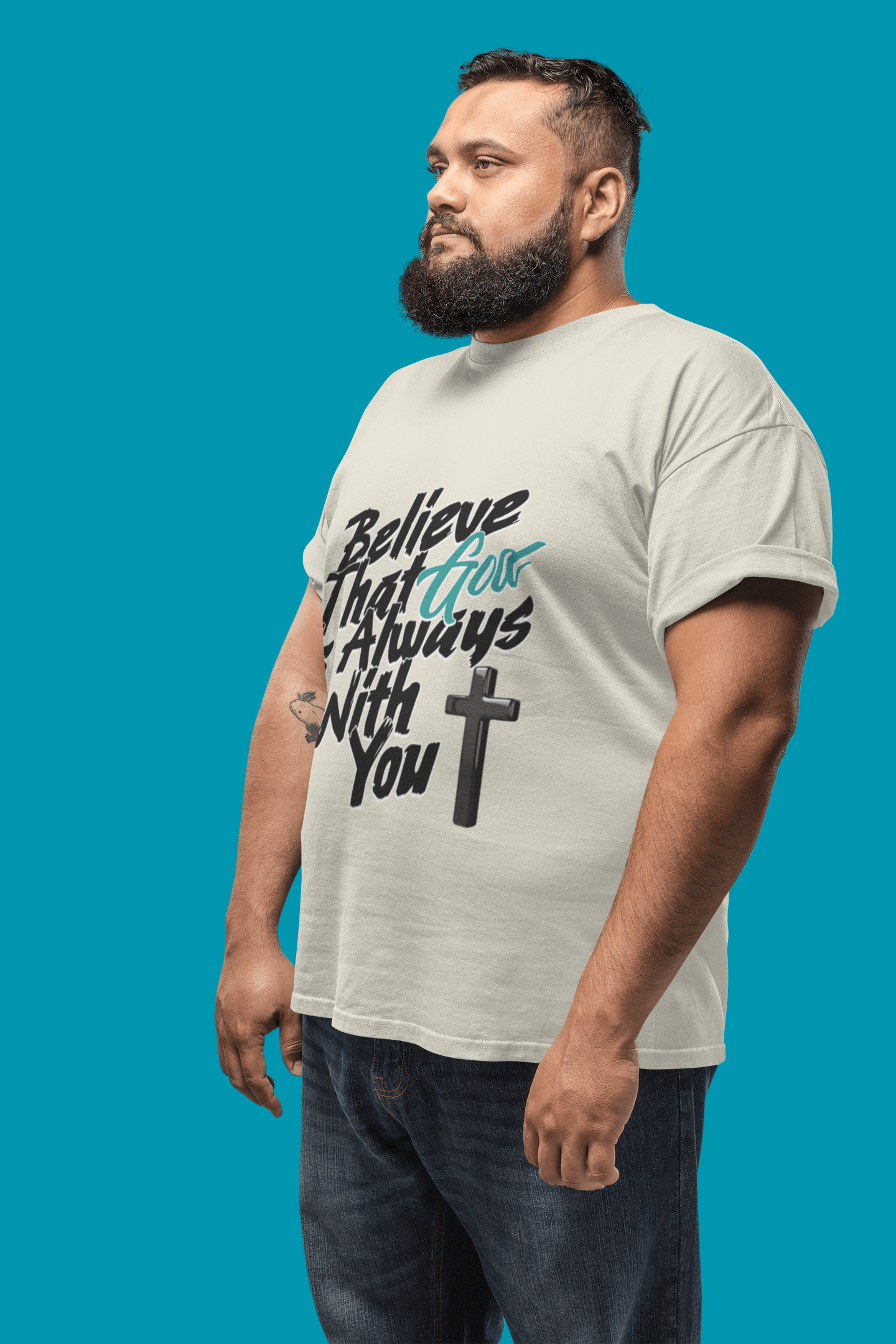 Believe God is With You - Oversized Men's Tee - Upper Room Ware