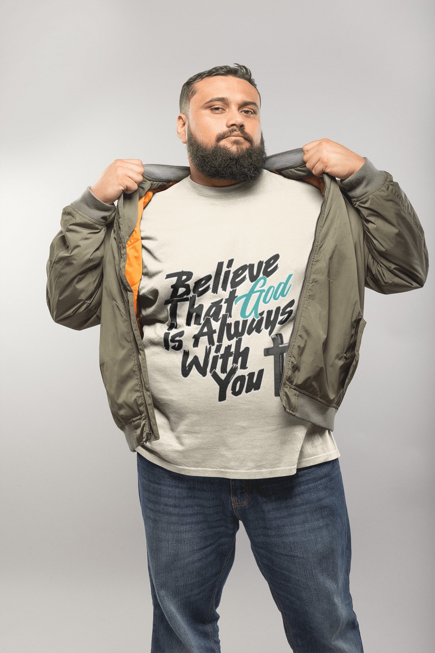 Believe God is With You - Oversized Men's Tee - Upper Room Ware