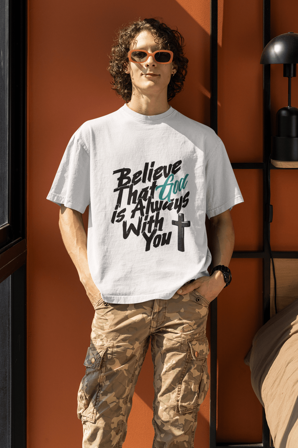 Believe God is With You - Oversized Men's Tee - Upper Room Ware