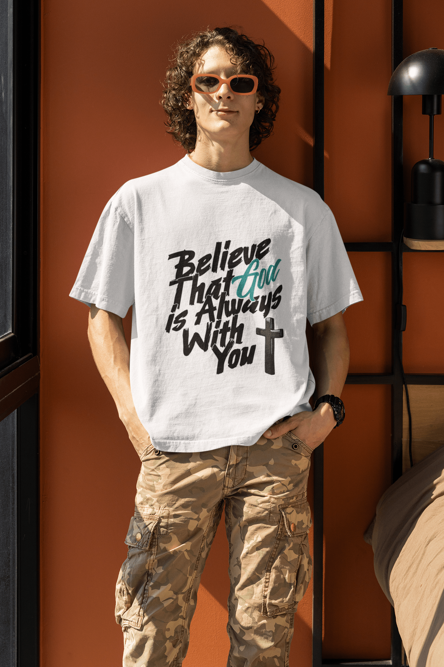 Believe God is With You - Oversized Men's Tee - Upper Room Ware