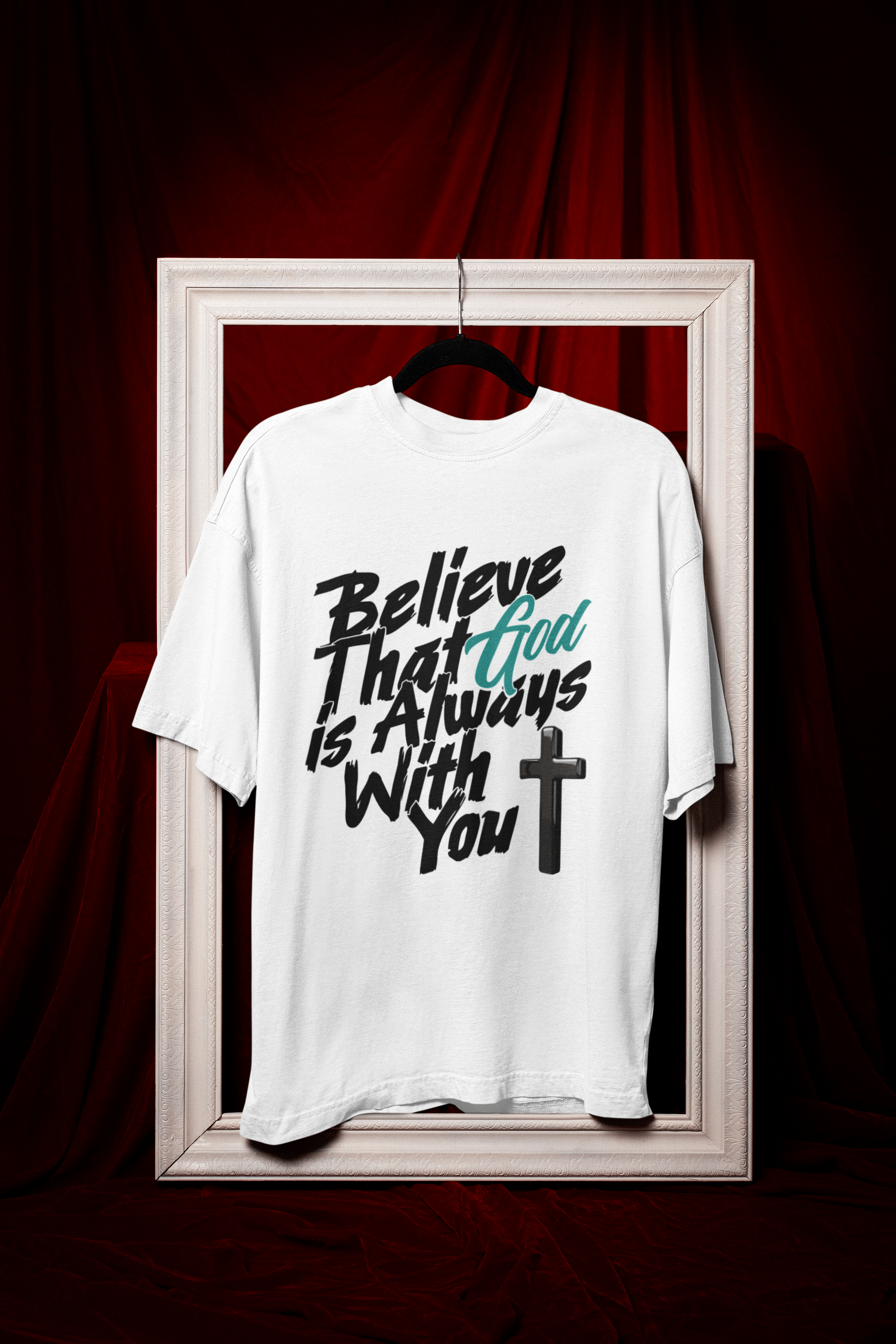 Believe God is With You - Oversized Men's Tee - Upper Room Ware