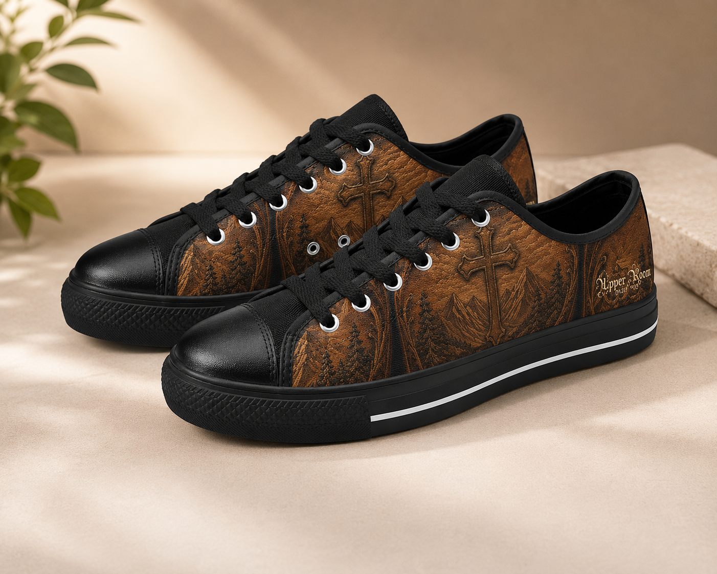 Redemption - Men's Christian Faith Canvas Shoes | Black | US8–US14