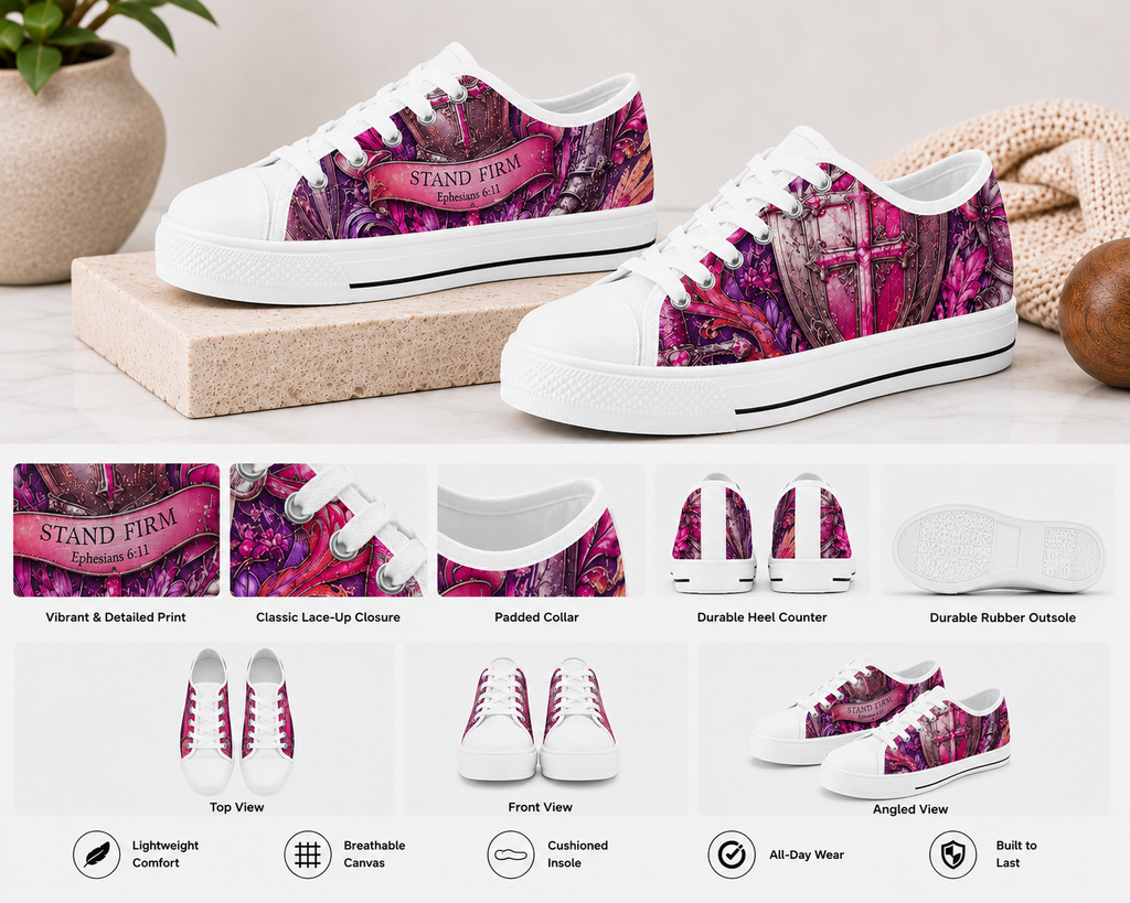 Armor of God - Girls' Christian Faith Mesh Sneakers | White | EU28–EU34
