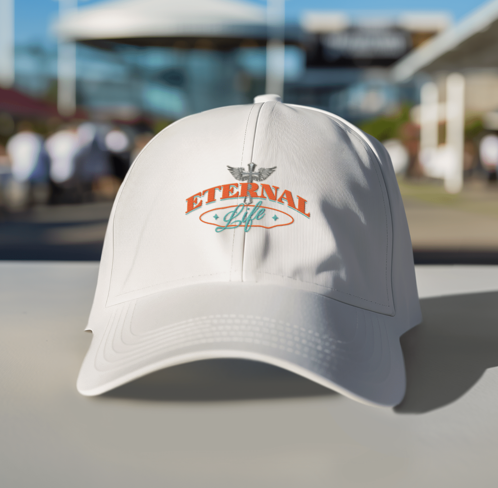 Eternal Life - Christian Faith Baseball Cap | 100% Cotton | Black & White