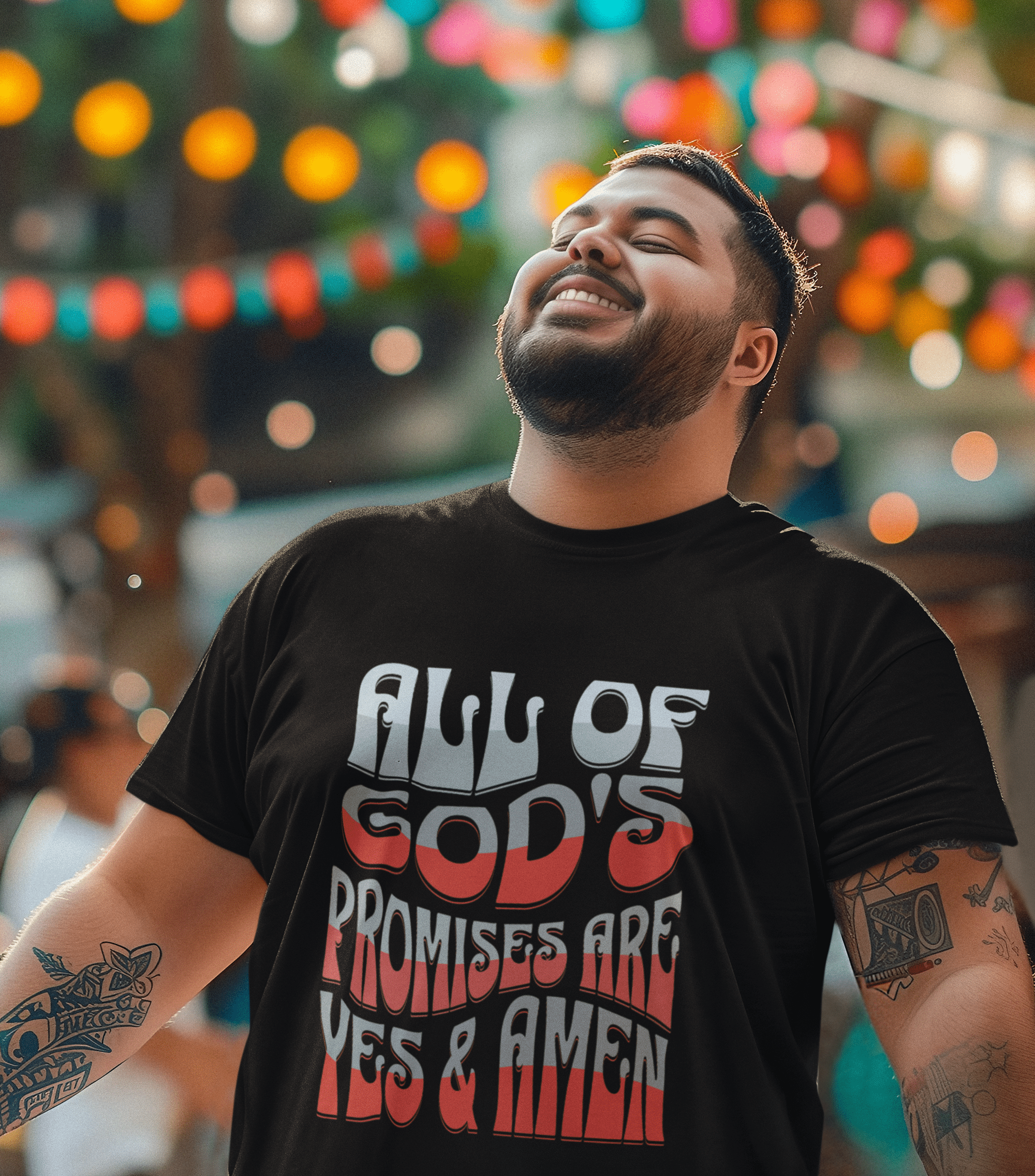God Promises Amen - Men's Oversized Tee - Upper Room Ware