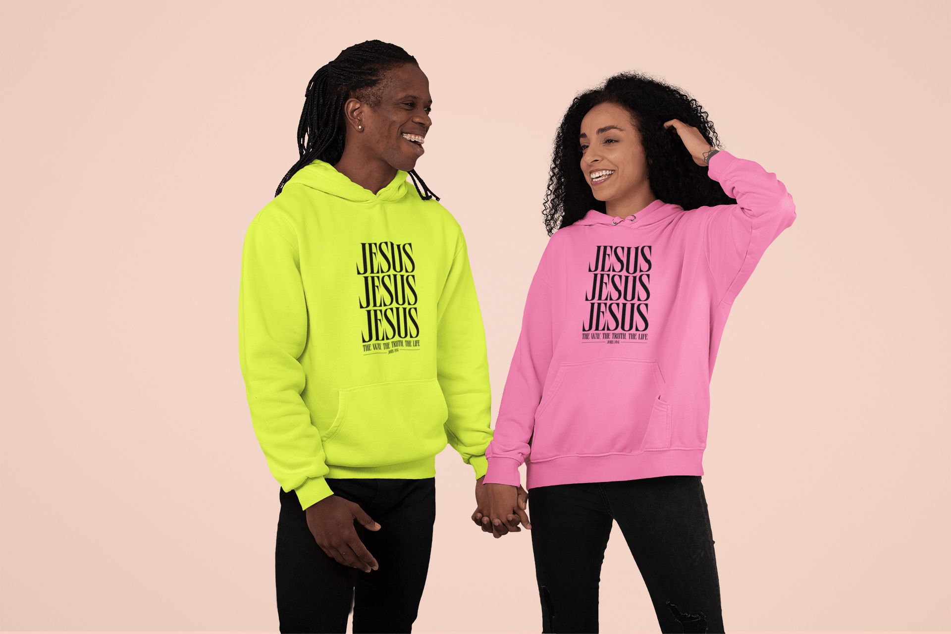 Jesus - Bright Hooded Sweatshirt - Upper Room Ware