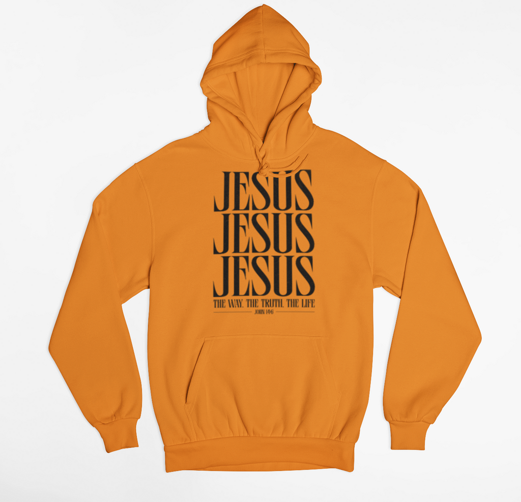 Jesus - Women's Christian Faith Bright Hooded Sweatshirt | Orange, Pink & Green | S–4XL