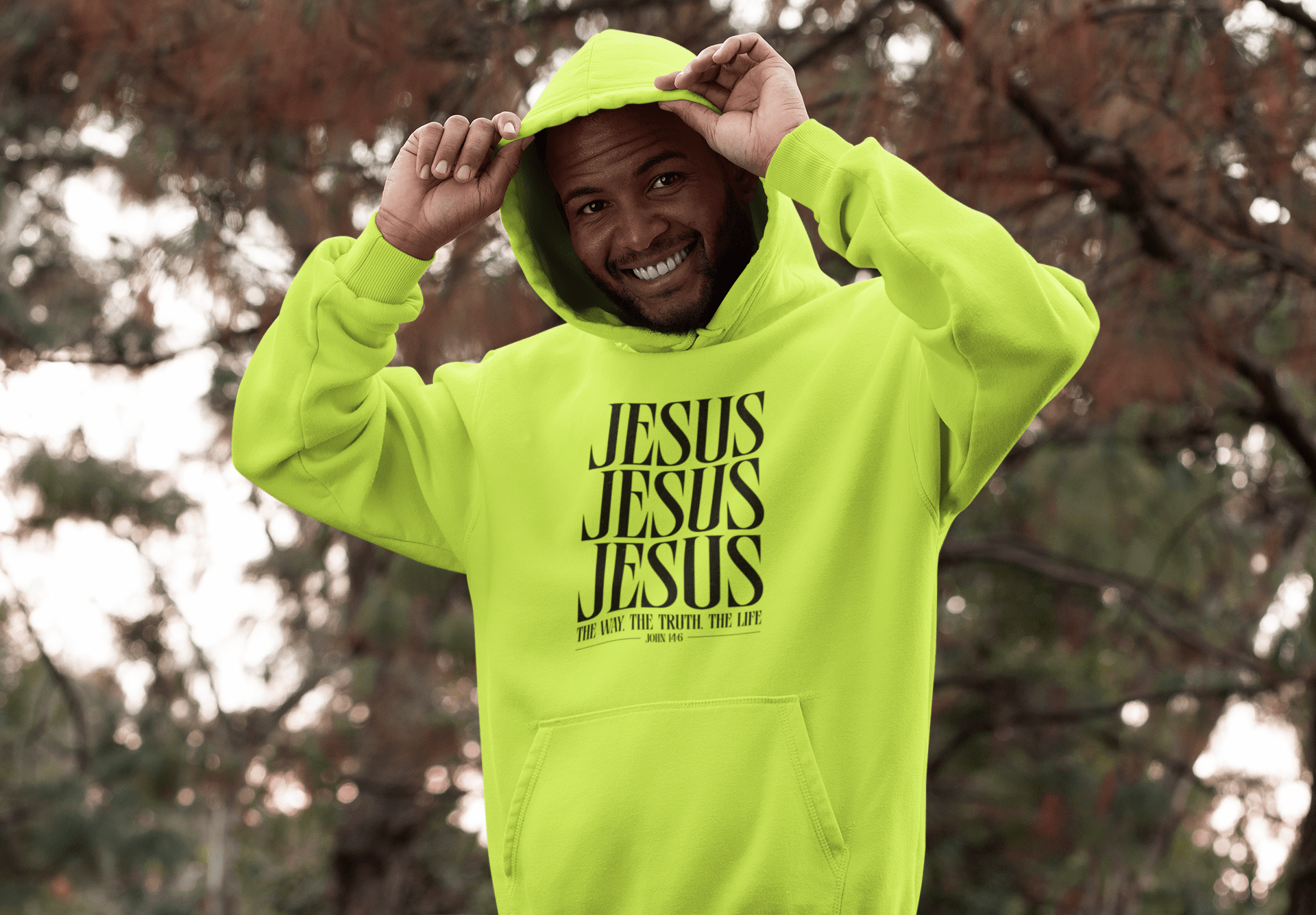 Jesus - Bright Hooded Sweatshirt - Upper Room Ware
