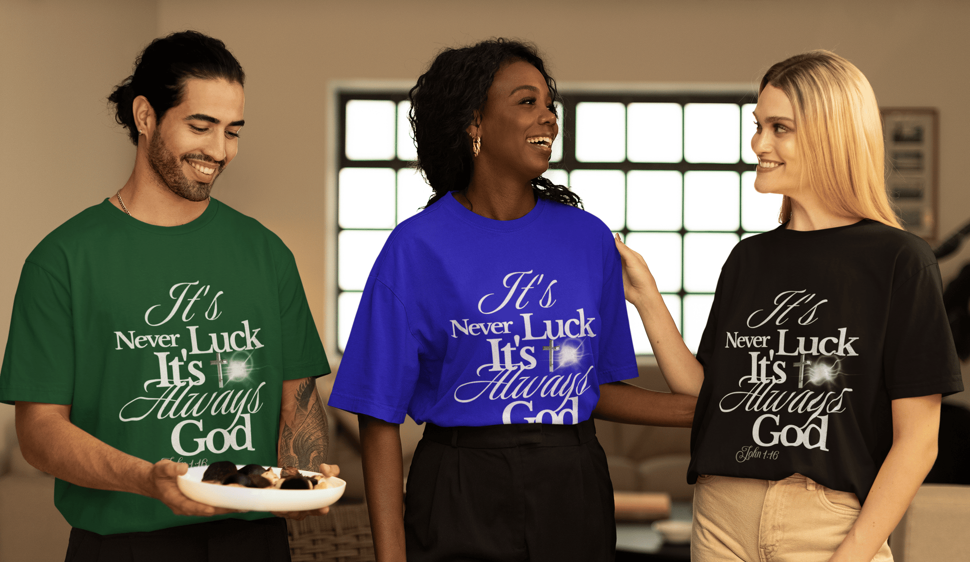 Never Luck, It's God - T Shirt - Upper Room Ware
